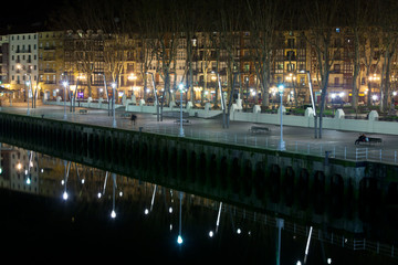 Sticker - Bilbao, Basque Country, Spain cityscape at night