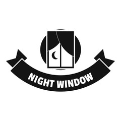 Poster - Night window logo, simple black style