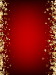 Wall Mural - Red winter background with snowflakes.