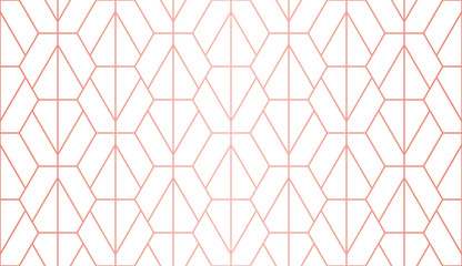 Sticker - Luxury geometric pattern. Seamless Vector Lines. Trendy Copper Look.