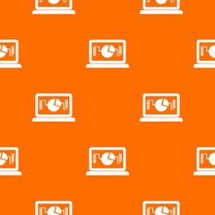 Poster - Laptop with business graph pattern seamless