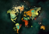 Fototapeta Mapy - artistic world map painting