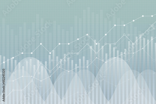 Fotomural Financial growth, revenue graph, vector illustration