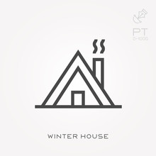 Line Icon Winter House