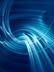 Aufkleber - Abstract blue and black background texture. Dynamic curves ands blurs pattern. Detailed fractal graphics. Science and technology concept.