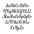 © undrey - Handwritten vector aphabet. Hand drawn lettering font. Brush script calligraphy cursive type.