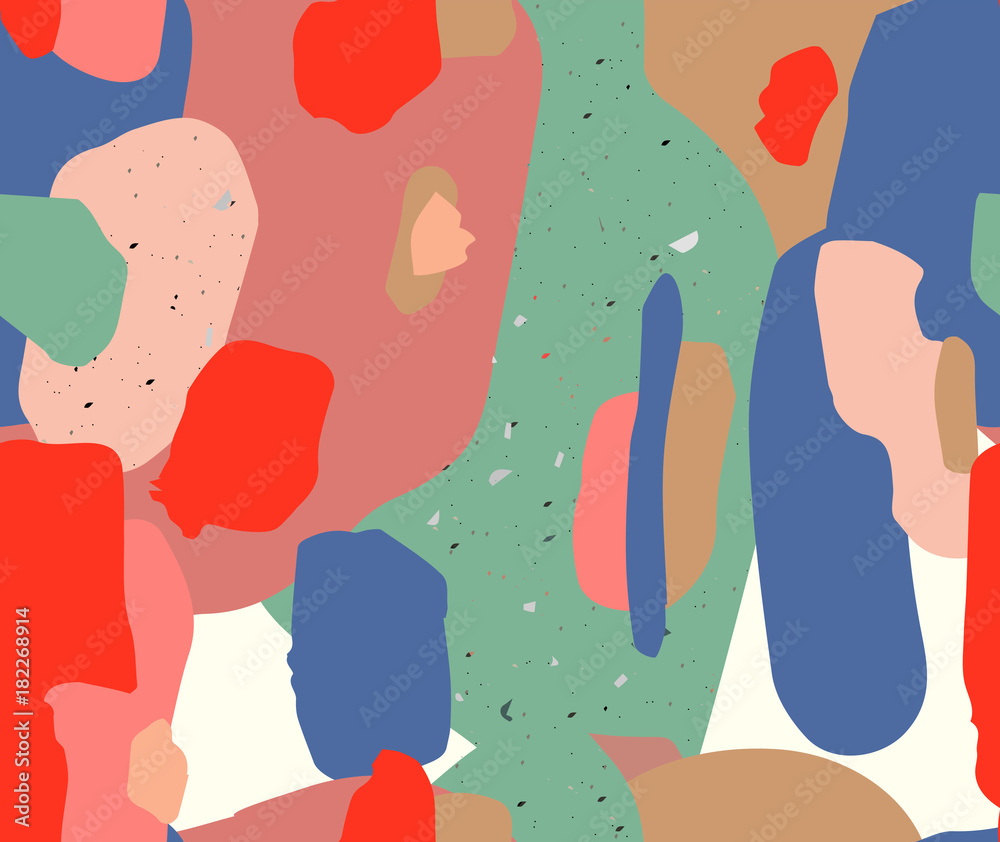 Abstract art. Colorful vector seamless pattern. Trendy vibrant colors.