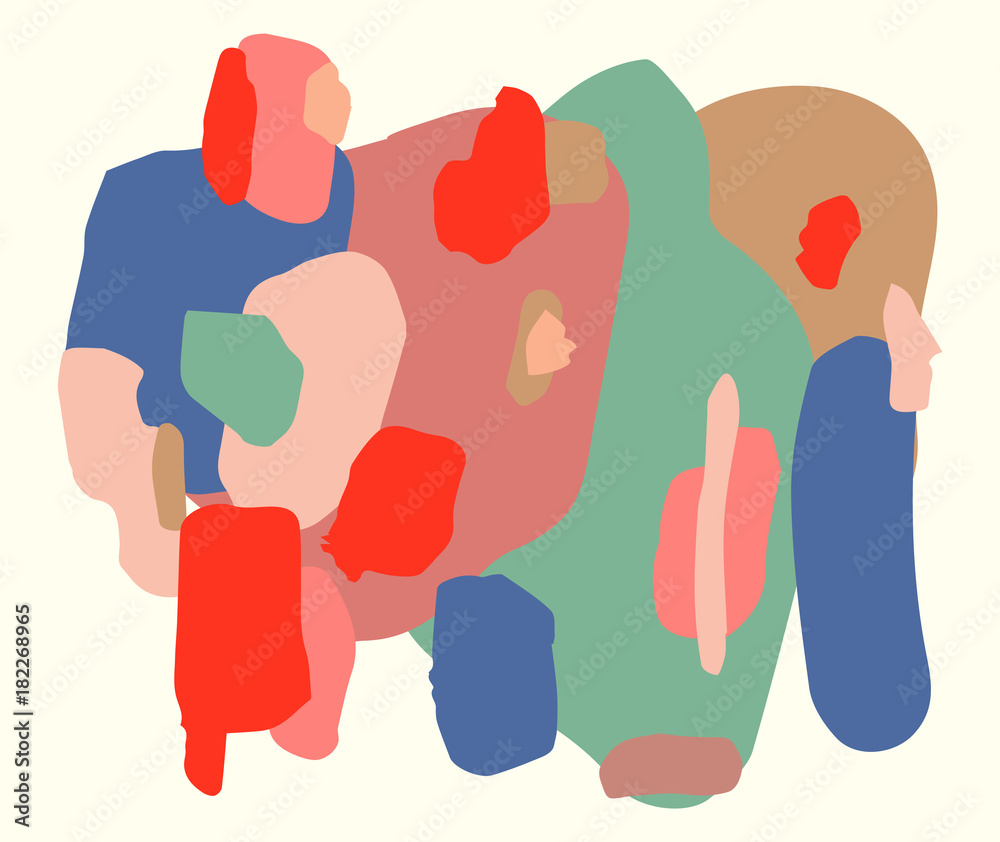 Abstract card or poster. Colorful vector seamless pattern. Trendy vibrant colors.