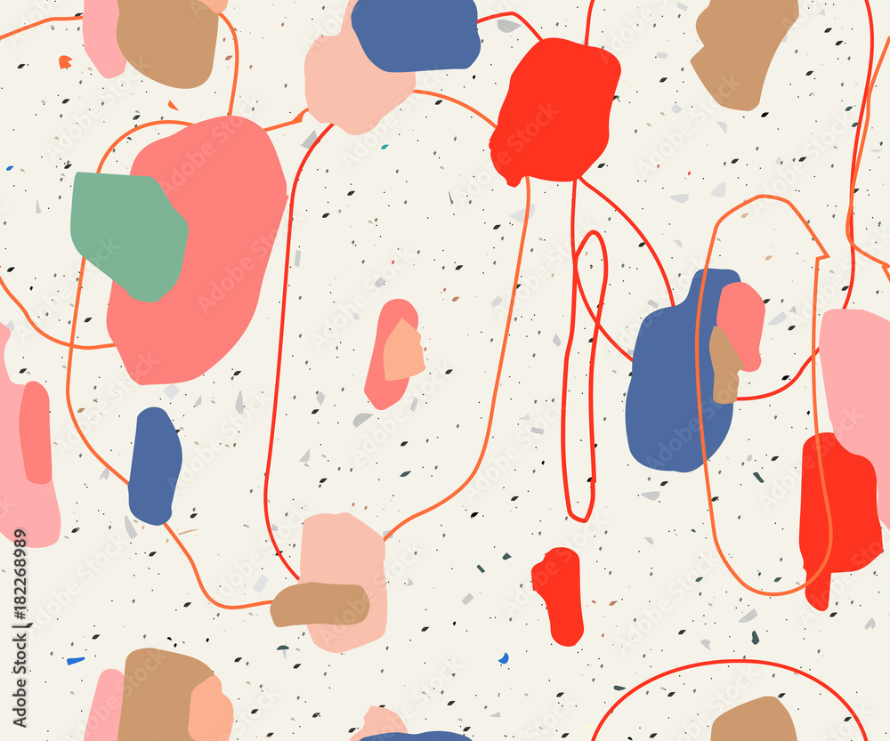 Abstract art. Colorful vector seamless pattern. Trendy vibrant colors.