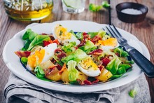 Potato Salad With Eggs, Lettuce,  Tomatoes And Bacon