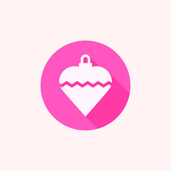 Sticker - vector Bauble icon with long shadow