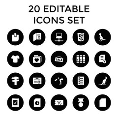 Poster - Set of 20 blank filled icons