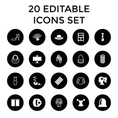 Canvas Print - Set of 20 elegance filled and outline icons