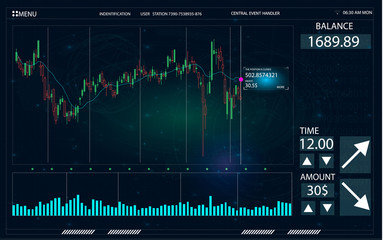 Aufkleber - futuristic user interface for trading applications. touch interface. abstract virtual graphic touch 