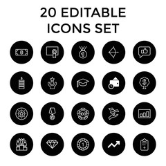 Sticker - Set of 20 success outline icons