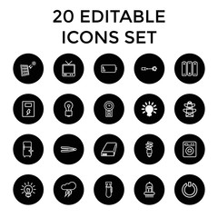 Sticker - Set of 20 electric outline icons