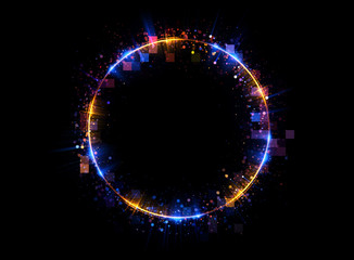 Wall Mural - abstract background. luminous swirling. elegant glowing circle. big data cloud. light ring..sparking