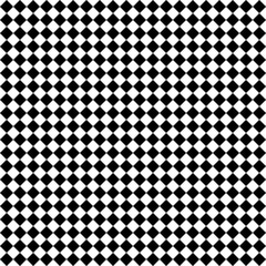 Poster - Abstract vector seamless pattern with black squares on white background. Flat illustration of chess board. Black and White image with geometric figures. Game play composition with rhombuses.