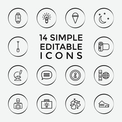 Poster - Set of 14 simple outline icons
