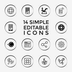 Aufkleber - Set of 14 application filled and outline icons