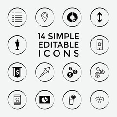 Poster - Set of 14 ui filled and outline icons