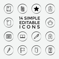 Sticker - Set of 14 page outline icons