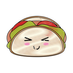 Sticker - Delicious sandwich food cute kawaii cartoon