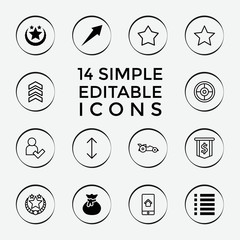 Poster - Set of 14 ui filled and outline icons
