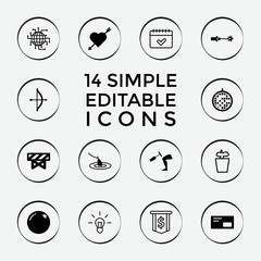 Poster - Set of 14 line filled and outline icons