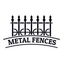 Fence Iron Logo, Simple Black Style