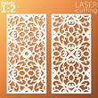 Ornamental panels template for cutting. May be use for laser cutting. Lazer cut card. Silhouette pattern. Cutout paperwork. Cabinet fretwork panel. Lasercut metal panel. Wood carving