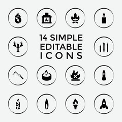 Sticker - Set of 14 flame filled icons