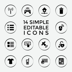 Poster - Set of 14 internet filled icons