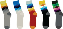 Cashmere Argyle Sock in Black with Deep Purple and Ivory