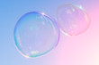 canvas print picture - big soap bubble over a blue sky background
