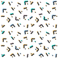 Aufkleber - Vector abstract geometric pattern Memphis style on a white background.