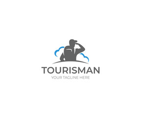 tourism logo template. traveling vector design. tourist illustration