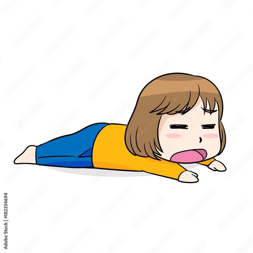 面倒くさい だらけた 寝てるポーズ 漫画キャラクター Cartoon Wall Mural Carto Mkイラスト制作所