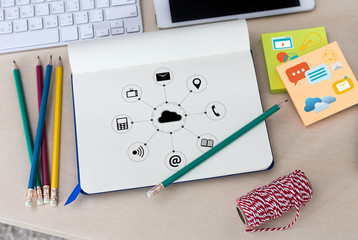 Poster -  Cloud Computing diagram Network Data Storage Technology Service