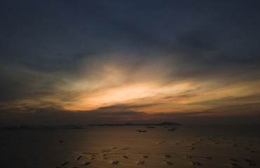 Wall Mural - colorful of sunset on sea scape background