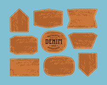 Set Of Leather Patch For Denim Clothing