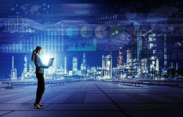 Poster - Smart factory concept. Internet of Things. Information Communication Technology.