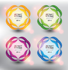 Wall Mural - Set of 4 abstract vector banners. Hand drawn circular banners. Isolated with realistic light and shadow on the white panel. Each item contains space for own text. Vector illustration. Eps 10.