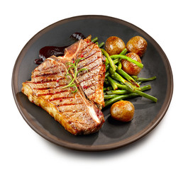 Poster - freshly grilled T bone steak