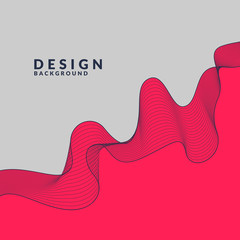 Poster - Abstract geometric background with dynamic particles and waves. Vector illustration
