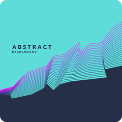 Poster - Abstract geometric background with dynamic lines. Vector illustration