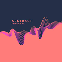 Abstract geometric background with dynamic waves. Vector illustration