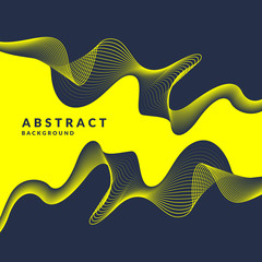 Poster - Abstract geometric background with dynamic waves. Vector illustration