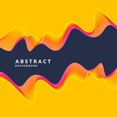 Poster - Abstract geometric background with dynamic waves. Vector illustration