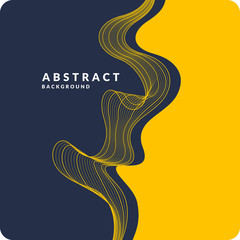 Poster - Abstract geometric background with dynamic particles and waves. Vector illustration